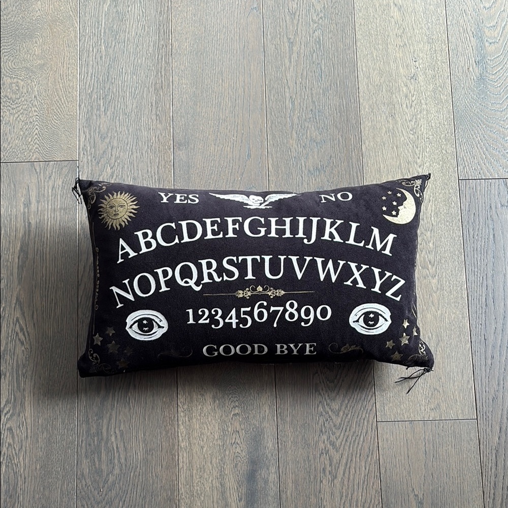 Black Ouija Board Decorative Pillow